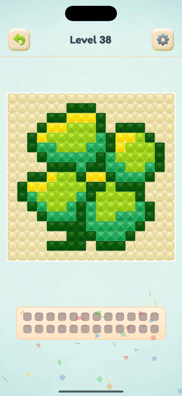 Coloring a leaf, bead by bead